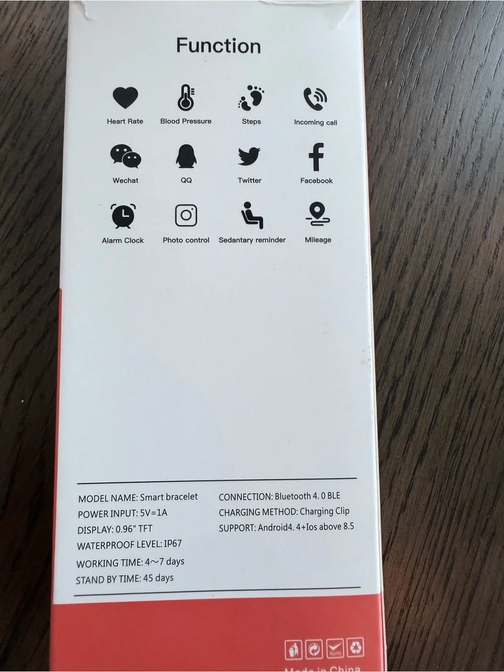Black Fitness Tracker -Smart Band 7
